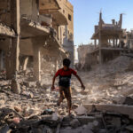 New Cafés in Gaza Can’t Conceal Tent Cities and Mountains of Rubble