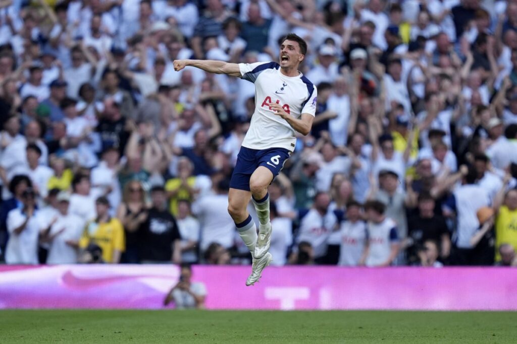 Joao Palhinha’s goal ensures Spurs survive amid joyous scenes in north London